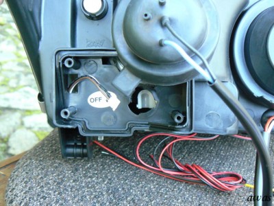 Pohled na umístění motorku.